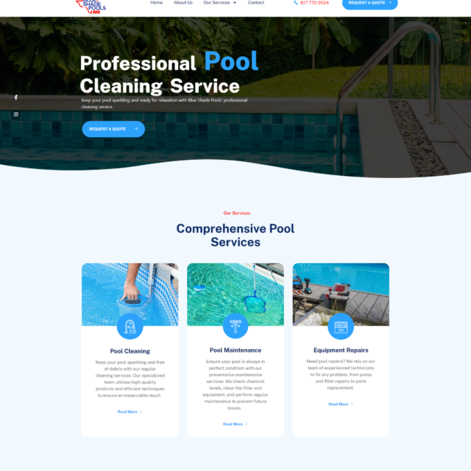Blue Shade Pools site